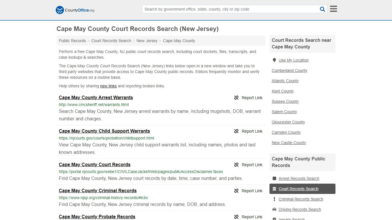 Cape May County Court Records Search (New Jersey) - County Office